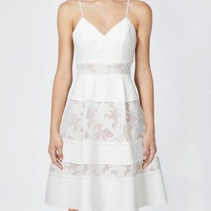 Adelyn Rae Elyse Lace Stripe Fit & Flare Dress